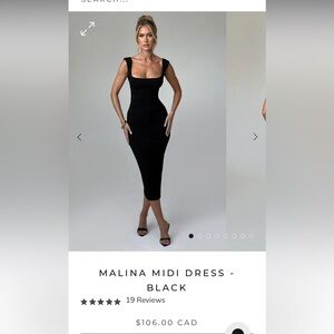 Malina Midi Dress - Black